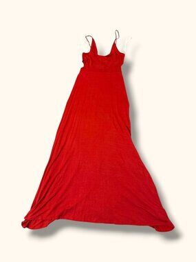 Rolla Coster Dress Womens M Red Maxi Spaghetti Strap Scoop Back Cutout Side
